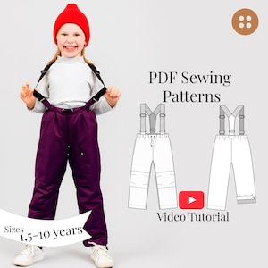 Kids Waterproof Pants Sewing Pattern: Sizes 1.5-10 Years (PDF Pattern + Video Tutorial)