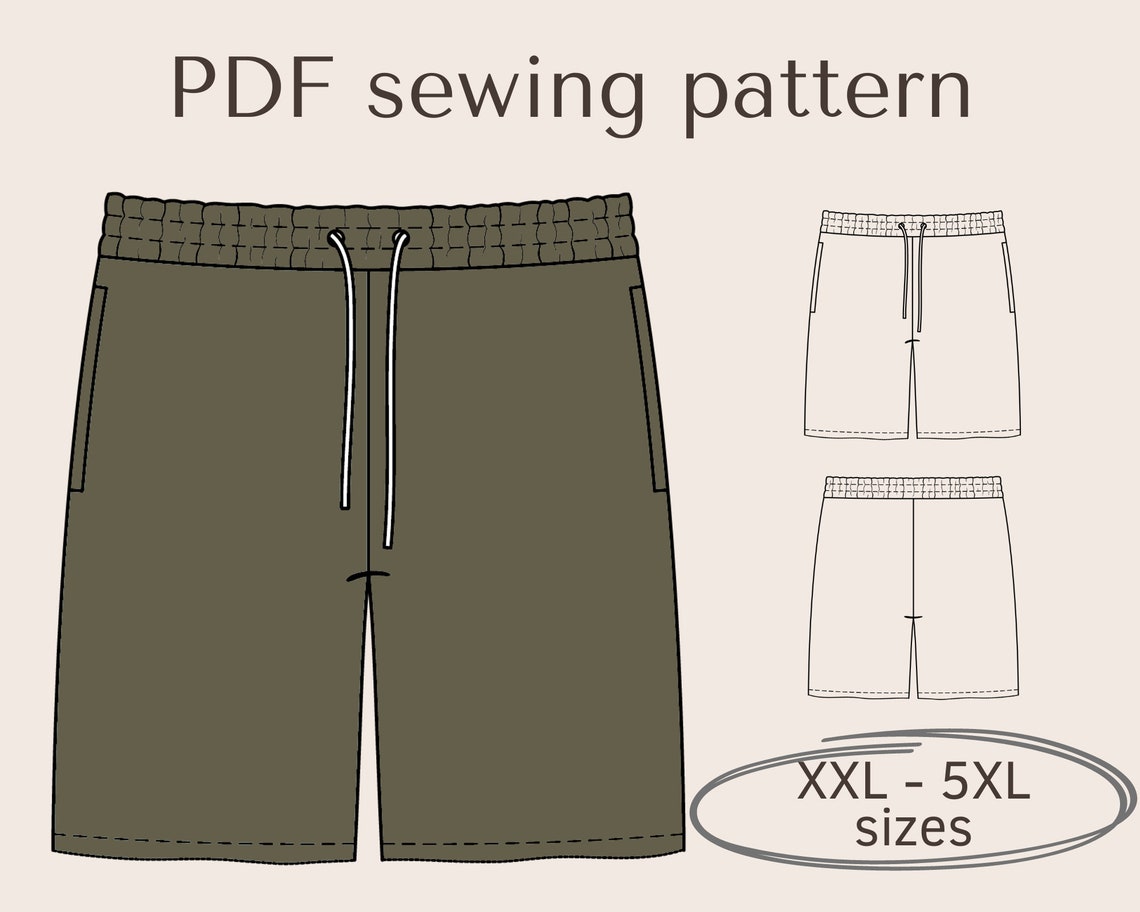Men Shorts Sewing Pattern PDF/ Jersey Mens Shorts Pattern / - Etsy