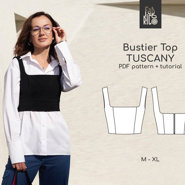 Bustier top sewing pattern/ bustier pdf pattern M, L, XL