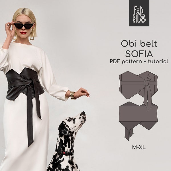 Obi Belt Sewing Pattern M-XL size/ Wide Belt PDF Pattern/ Digital Sewing Pattern