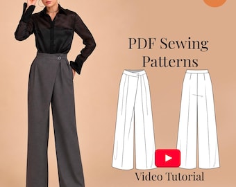 Wrap Pants Sewing Pattern + Video Tutorial/ Sizes XXS–3XL