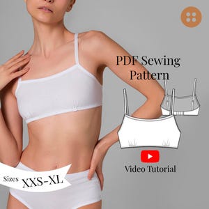 Beginner&#39;s Bra Sewing Pattern: XXS-XL Sizes (PDF Pattern + Video Tutorial)