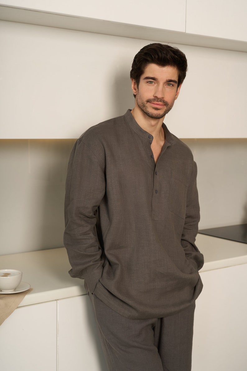 📦 What's included:
✔️ Digital sewing pattern (A4, US Letter, A0 formats)
✔️ Video sewing tutorial
✔️ Size range S–5XL
✔️ Layered PDF files for easy printing

✨ Ideal for sewing in linen, cotton, or jersey fabrics, this Henley shirt is a versatile and stylish DIY project for men of all sizes.

Make your own men's shirt with this easy-to-follow downloadable pattern — perfect for sewing gifts or adding handmade fashion to your wardrobe!