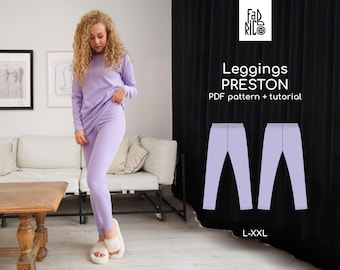 Leggings Sewing Pattern Sizes  XXS-M/ Yoga pants digital sewing pattern / High Waist Tights Pattern EU 42-46/Sports pattern /Fitness pattern