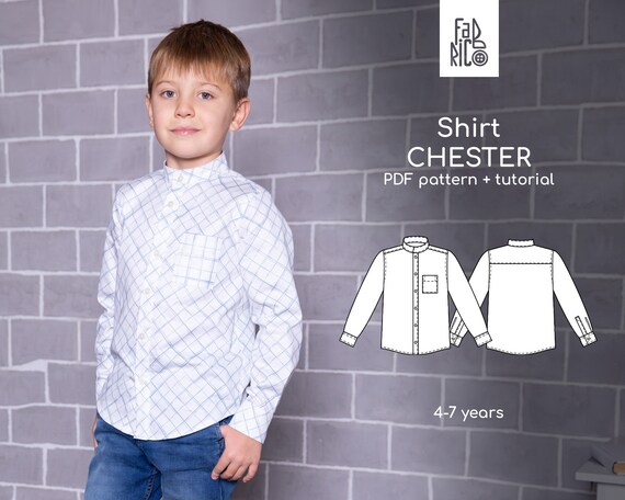Patron de couture chemise garcon PDF patron chemise classique enfant patron couture tshirt enfant Tutoriel couture Tailles 4 7 ans Etsy Canada
