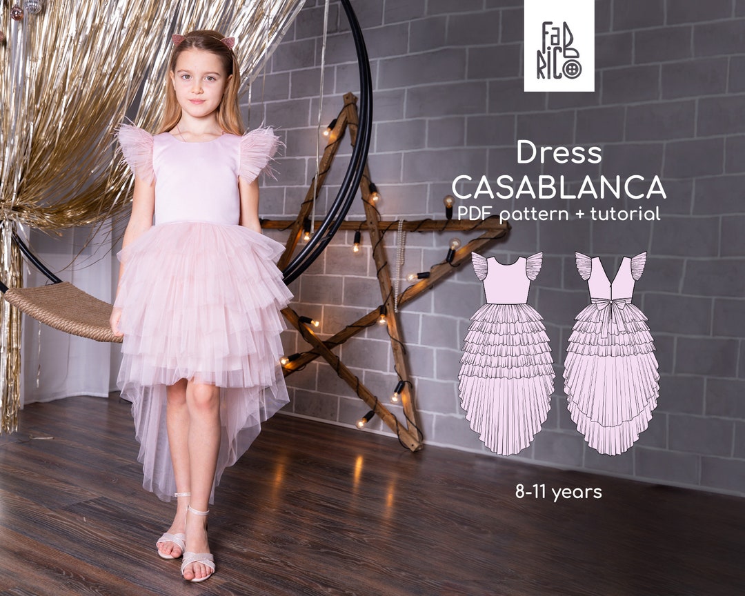 Pretty Girls Dress Pattern, Prom Girl Tulle Dress Pattern, Fairy Dress Girl  Pattern, Pink Tulle Dress Pattern, Sizes 8-11 Years 128-146 Cm - Etsy