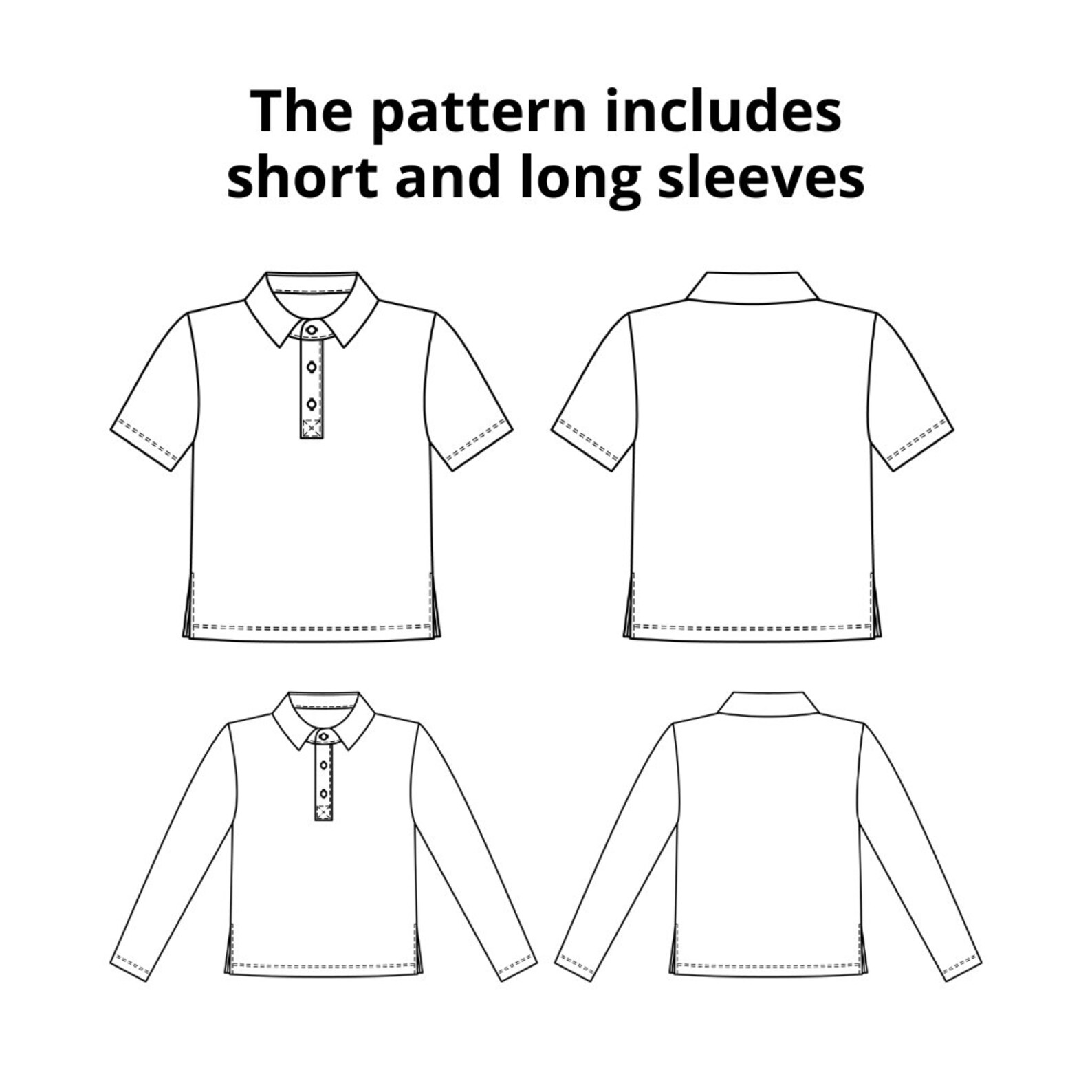 Boys' Polo Shirt Sewing Pattern PDF and Sewing Tutorial / Etsy