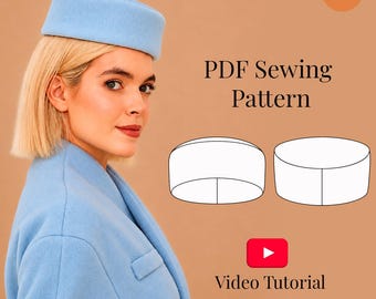 Pillbox Hat Sewing Pattern | Women's DIY Project (PDF Pattern + Video Tutorial)