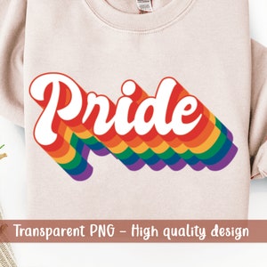 プライド フレーズ PNG 昇華用 透明 印刷可能 デジタル ダウンロード レインボー レトロ Lgbt プライド 尊重 インクルージョン 自由 平等