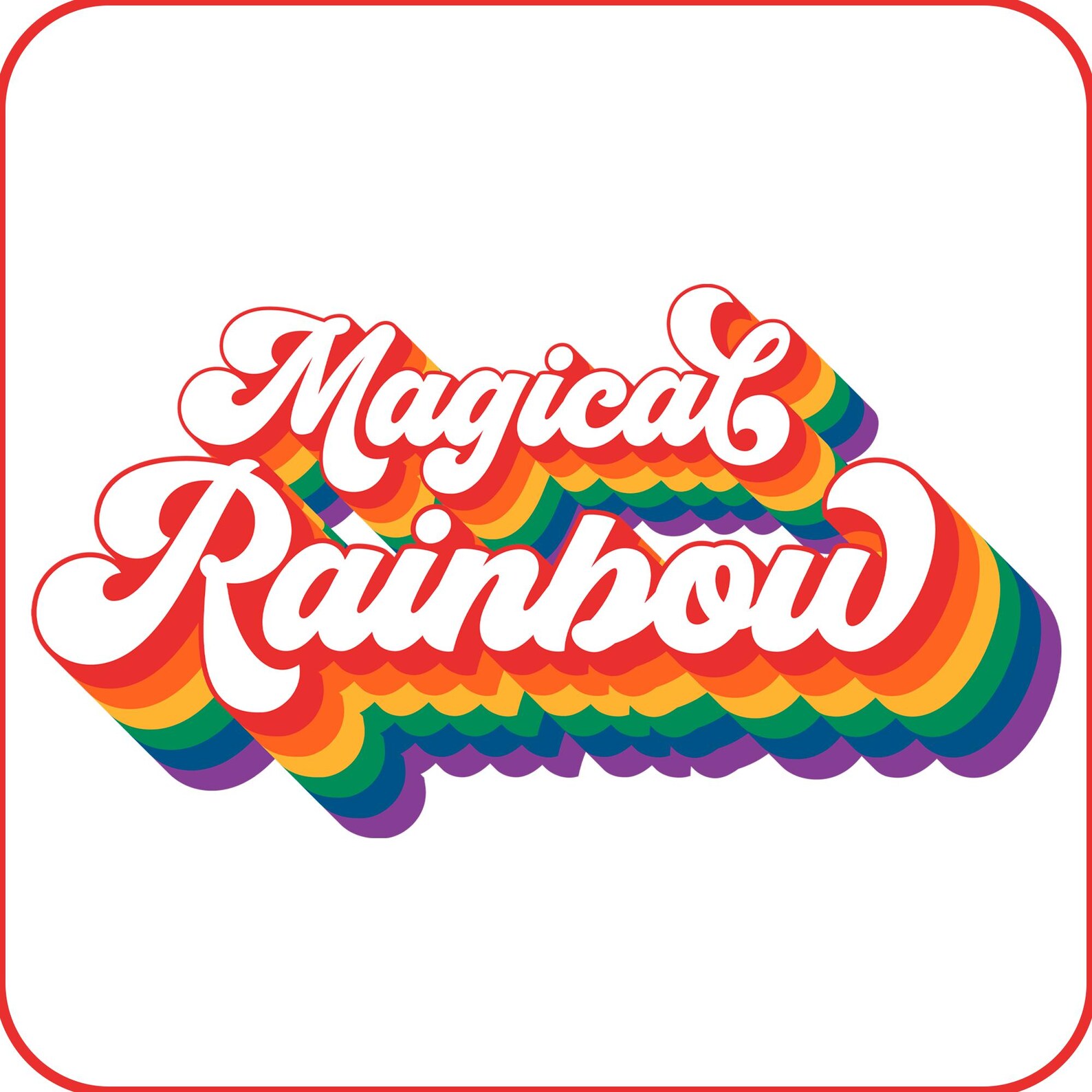 Custom Retro Name Text Design Rainbow Flag Colors Lgbt Pride Month ...