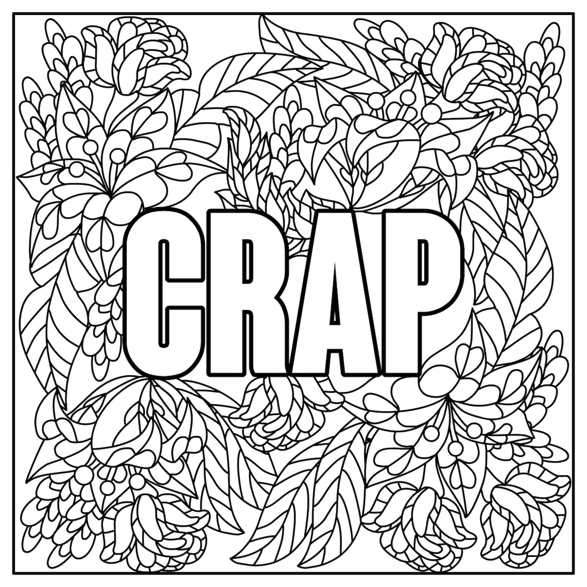 6 ADULT COLORING PAGES Set of 6 English clean Cuss Words Relaxation ...