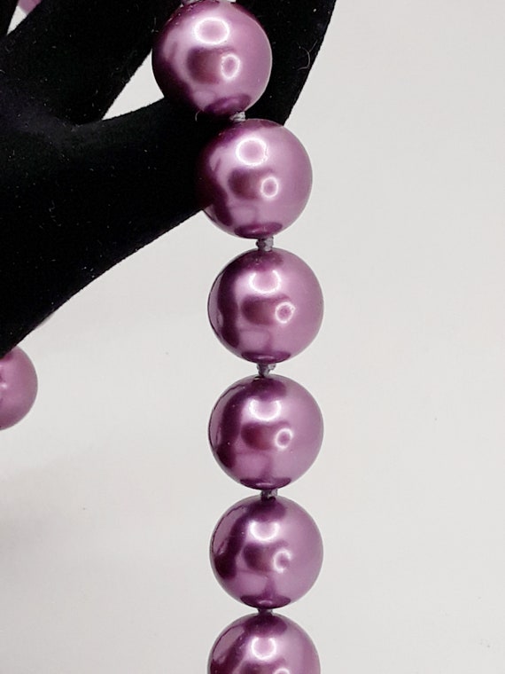 Vintage Marvella Purple/Red Grape Faux Pearl Neck… - image 3