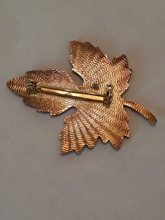 Vintage Guilloche Enameled Maple Leaf Brooch/Pin,… - image 6