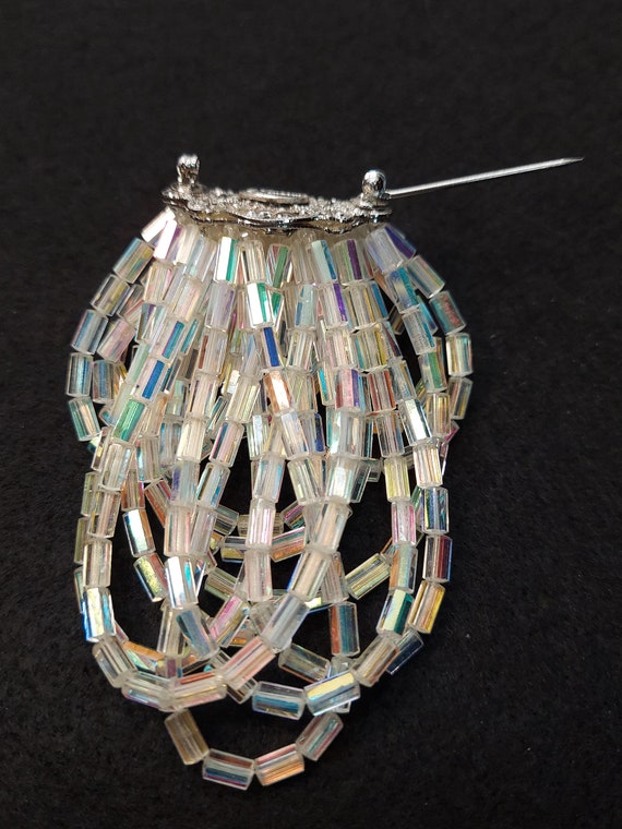 RARE! Vintage Signed Vendome AB Crystal Beaded Sw… - image 8