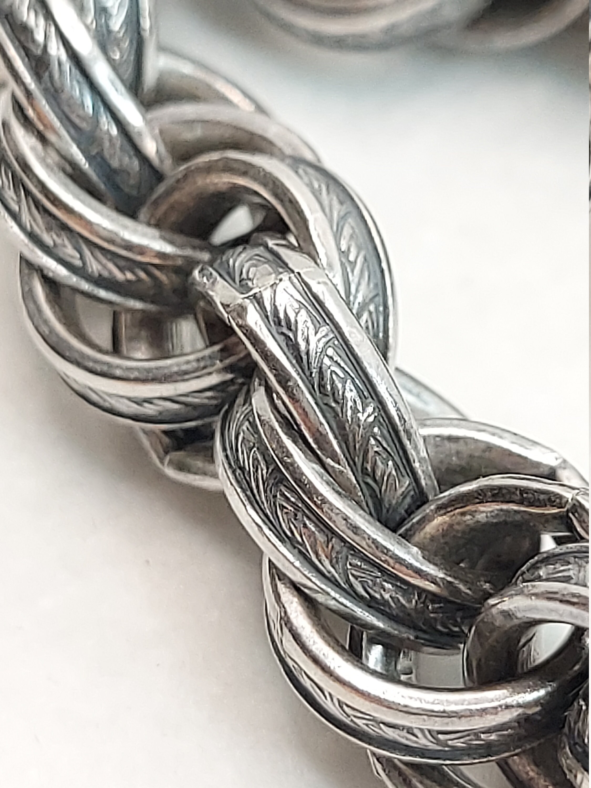 TheRhinestoneBlonde Vintage Signed 'Napier' Chunky Textured Double-Link Necklace, Bracelet Set, Silver-Tone, 27 TheRhinestoneBlonde Vintage Signed 'Napier' Chunky Textured Double-Link Necklace, Bracelet Set, Silver-Tone, 27