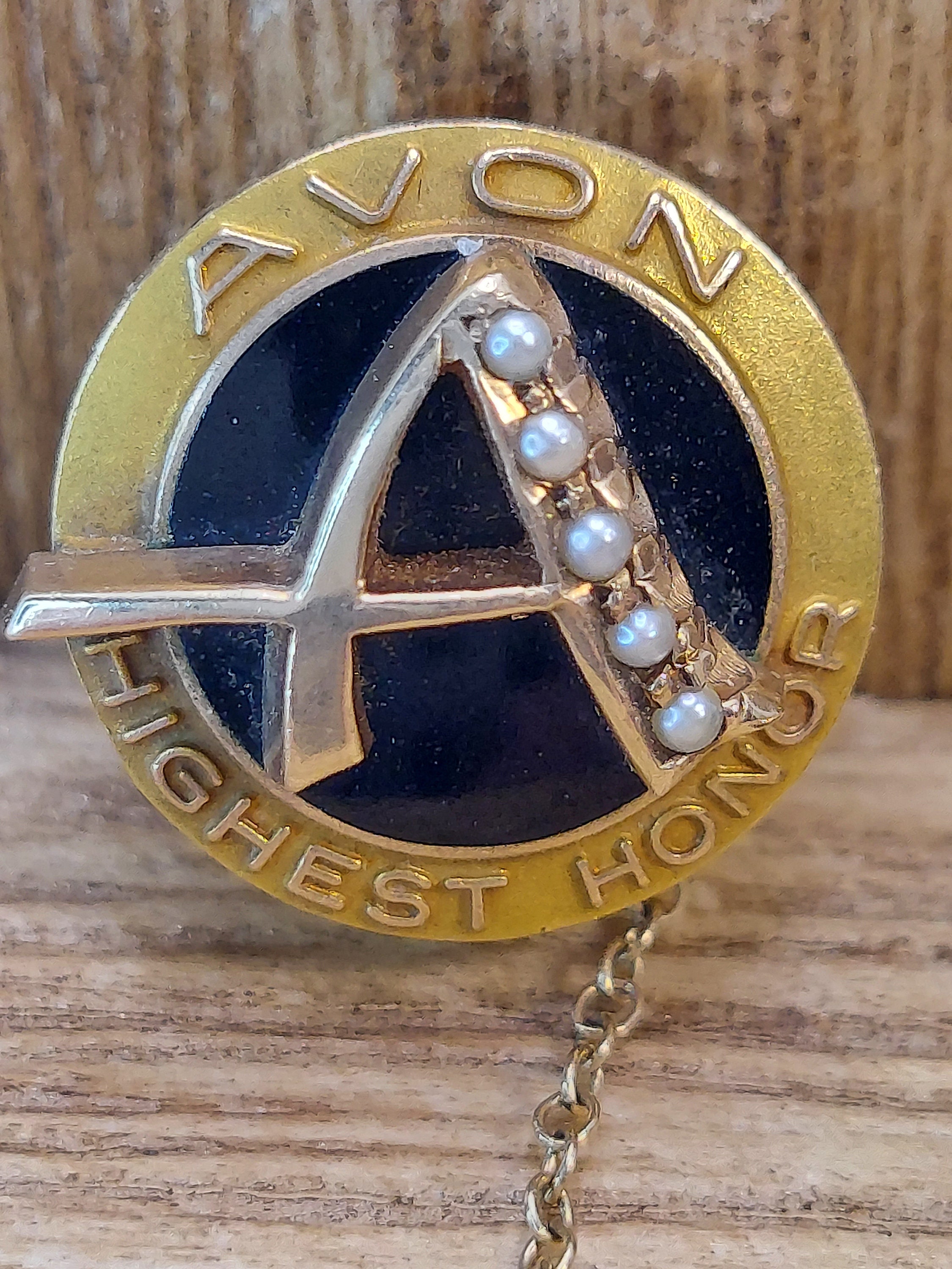 Vintage Avon Highest Honor Years of Service Pin, Balfour, 10k