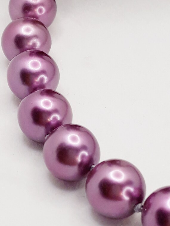 Vintage Marvella Purple/Red Grape Faux Pearl Neck… - image 2