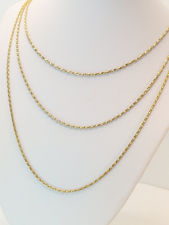 Vintage Monet Multi-Strand Necklace, Gold-Tone, T… - image 3