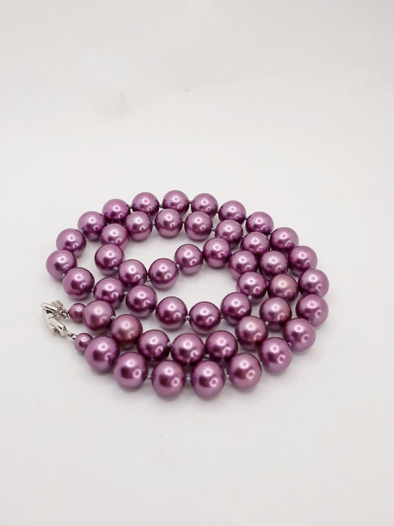 Vintage Marvella Purple/Red Grape Faux Pearl Neck… - image 8