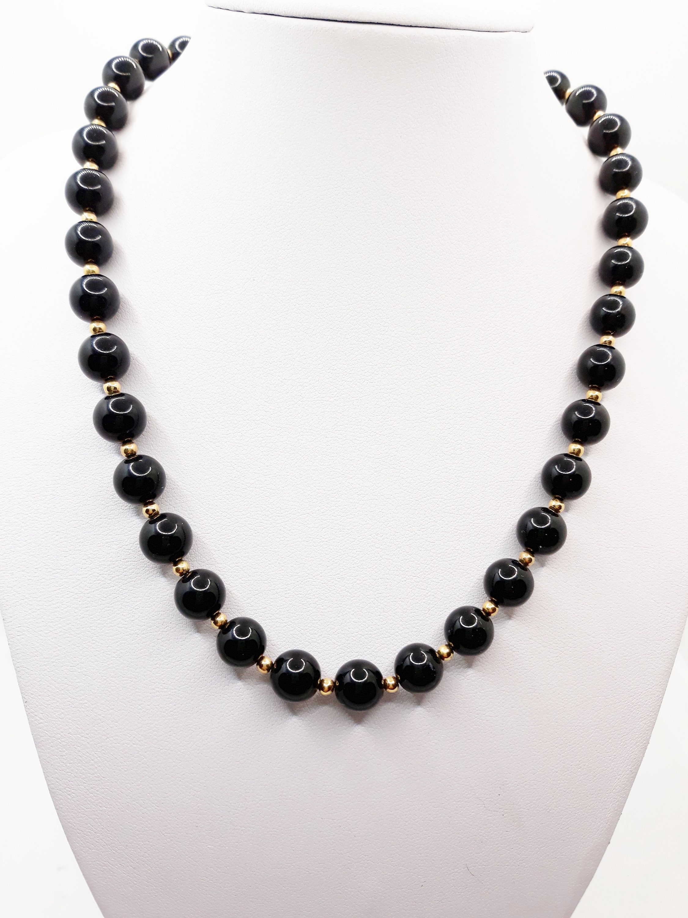 Gold Beaded Necklace Gold-tone 