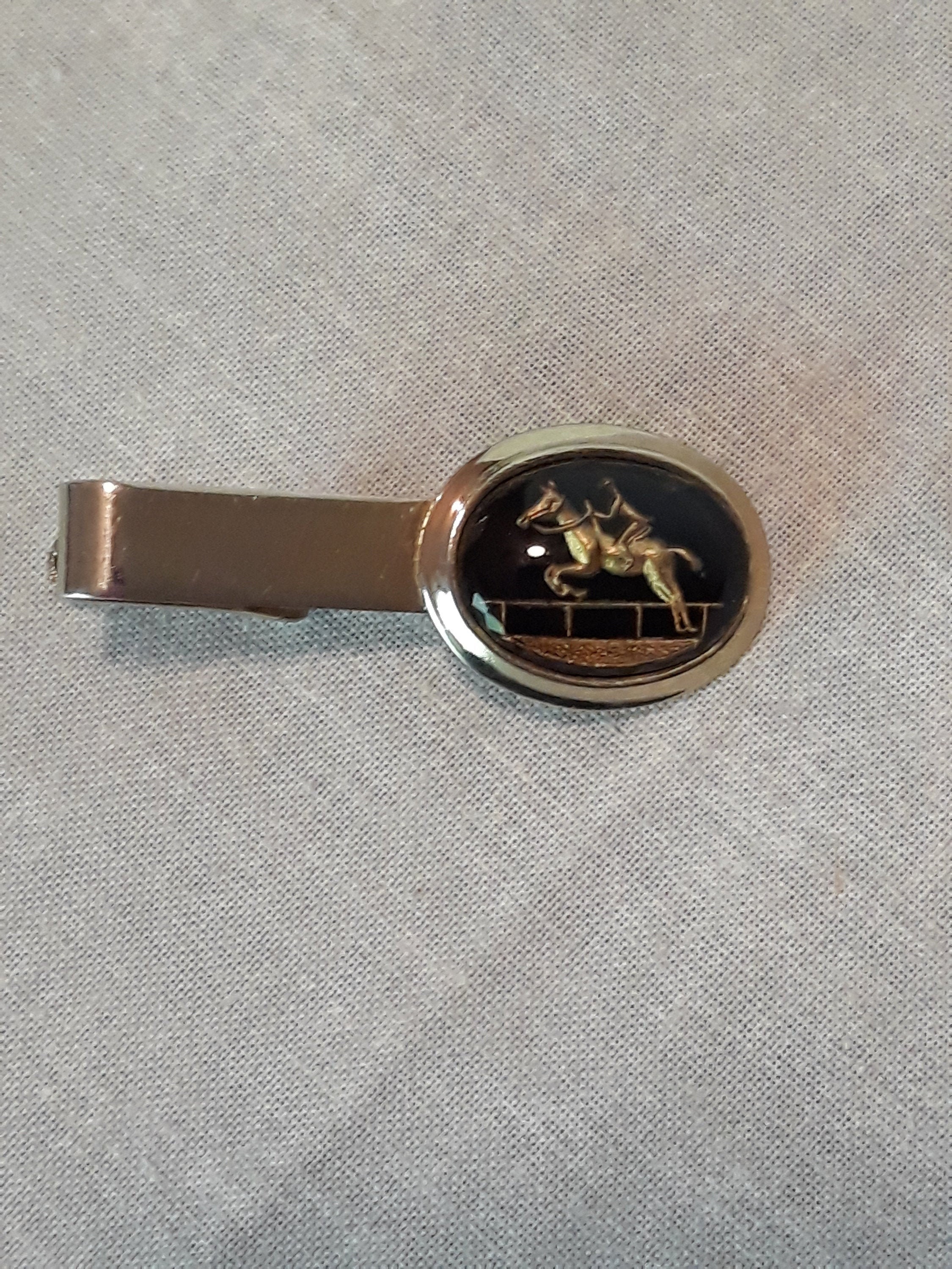 1950s Horse Rider Tie Bar/clip Gold-tone With Black and Gold - Etsy