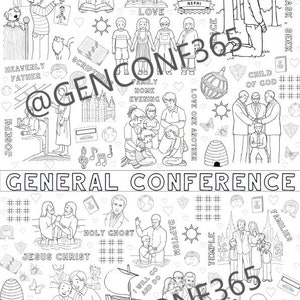 Póster para colorear de la Conferencia General, 24 x 36 pulgadas, para imprimir en casa, ingeniero