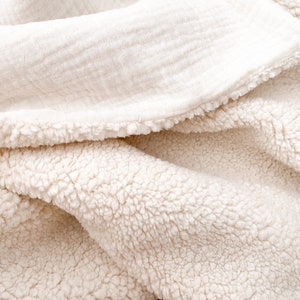 Personalized baby blanket, baby blanket, personalized blanket, personalized blanket, birth blanket, plaid CREAM image 6