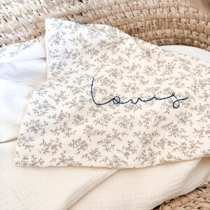 Personalized baby blanket, lightweight summer cotton gauze, personalized blanket, birth blanket, baby blanket, first name, girl, boy