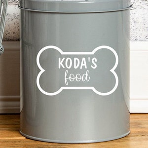 Personalized Pet Food Container Name Decal Label | Dog Food Sticker | Cat Food Sticker | DECAL ONLY