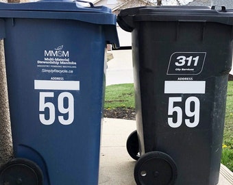 House Number Decals for Garbage & Recycling Bin and Mailbox