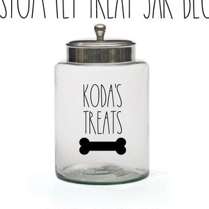 Personalized Pet Treat Jar Name Decal Label | Dog Treats Sticker | Cat Treats Sticker | Pet Name Decal - DECAL ONLY
