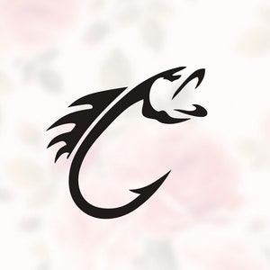 Fish Hook Decal | Fish Shaped Barb Sticker Fishing Decal