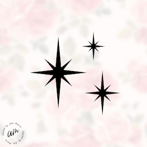 Retro Starburst Wall Decals | Vintage Star Decal Vinyl Sticker
