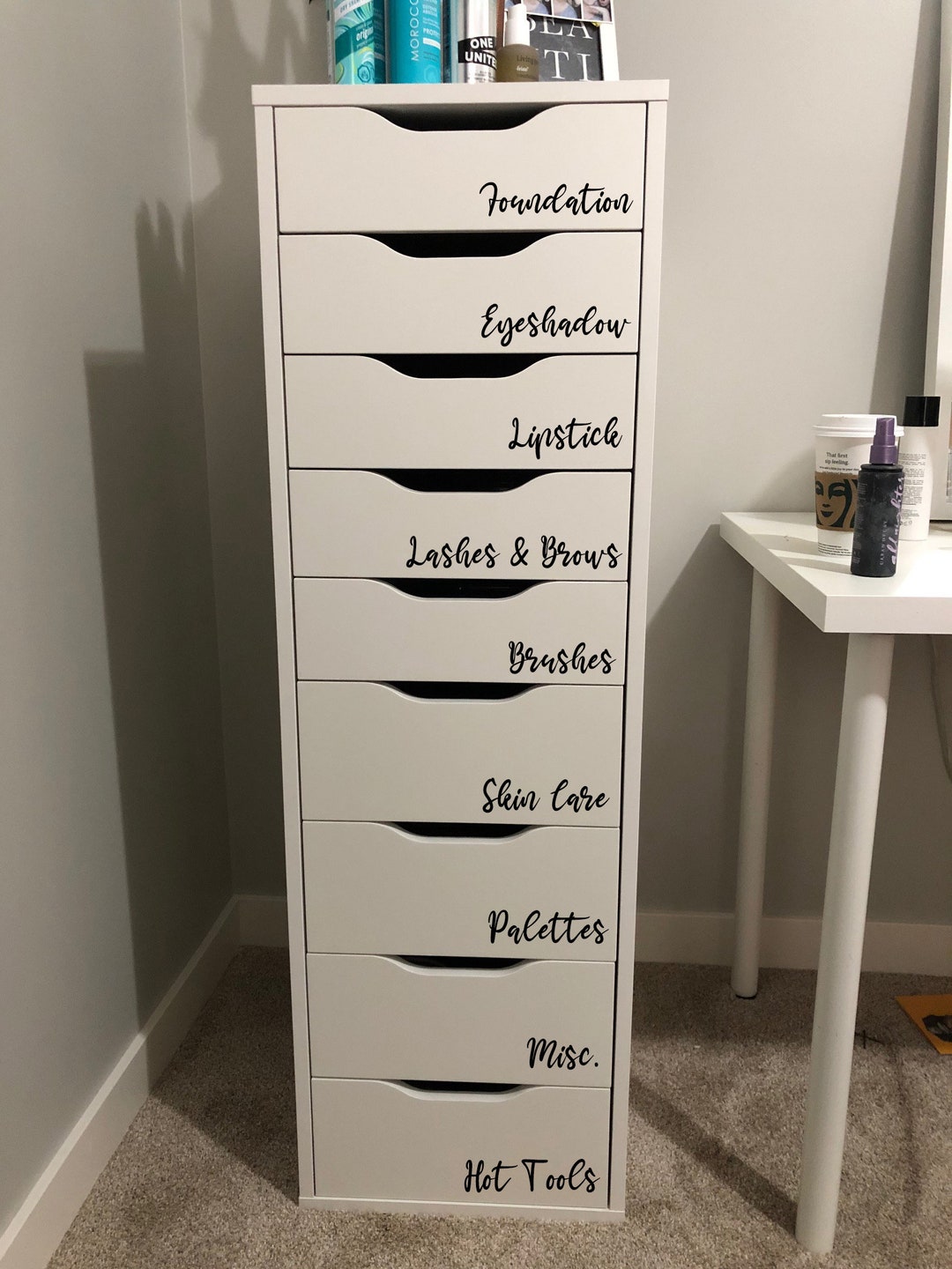 Makeup Organizer Label Decals Makeup Labels for Storage and Organizing Ikea  Alex Makeup Drawers Stickers for Make Up 
