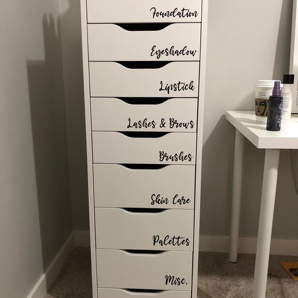 Makeup Organizer Label Decals | Makeup Labels for Storage and Organizing | Makeup Drawer Labels | Stickers for Make up