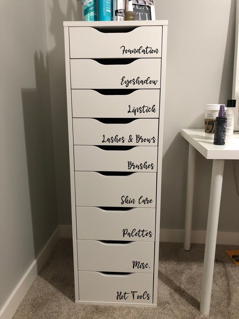 makeup organizer label decals makeup labels for storage