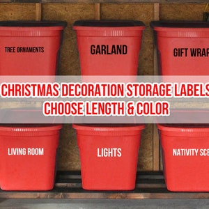 Storage Container Label Decals | Bin Label Sticker | Organization Labels for Plastic Totes