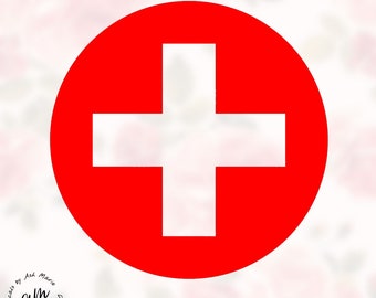 Medical Round Cross Logo Decal, Sticker, Medical Emergency Sticker, Car, Truck, Suv, Laptop Decal