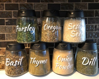 Spice Jar Labels | Spice Jar Labels, Herb and Spice Jar Decals | Vinyl Die Cut Stickers