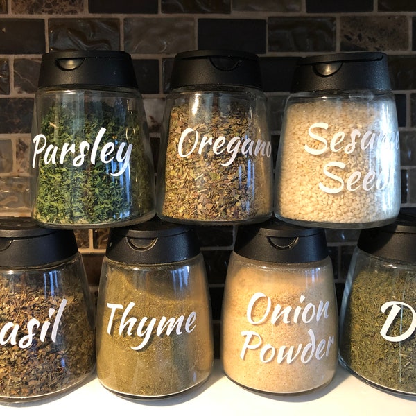 Spice Jar Labels | Spice Jar Labels, Herb and Spice Jar Decals | Vinyl Die Cut Stickers