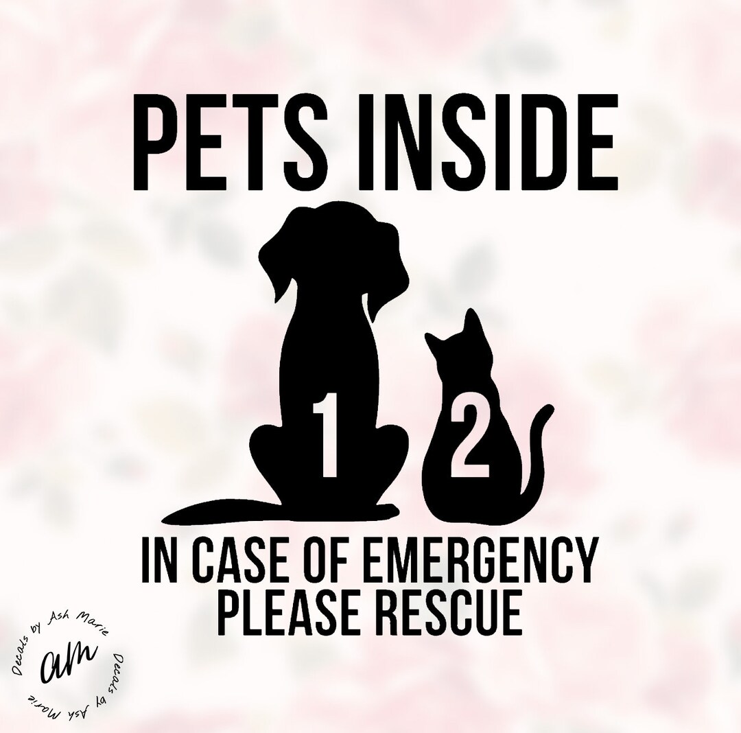 Emergency Pet Rescue Window Sticker | Pets Inside Rescue Decal for Dog ...