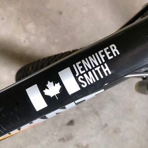 Fahrrad Name Aufkleber benutzerdefinierte Aufkleber mit Kanada-Flagge | Fahrradrahmen Aufkleber