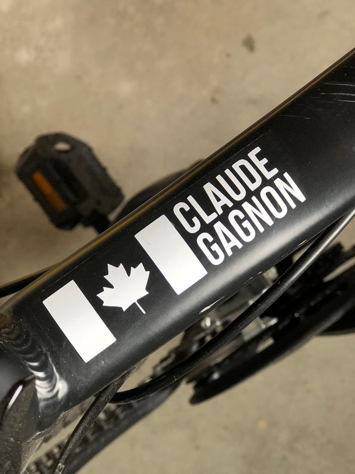 Bike Name Decal Custom Sticker With Canada Flag Bicycle Etsy