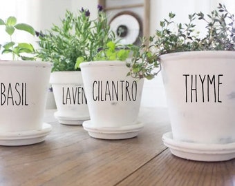 Herb Decals, Potted Plant Labels, Basil Label, Oregano Label, Gardening Label, Green Thumb, Farmhouse Decal, Stickers