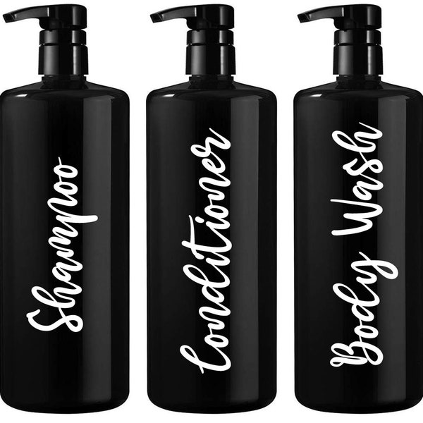 Shampoo, Conditioner, Body Wash Bottle Labels | Shower Bottle Decals, DIY Bottle Labels - DECALS ONLY