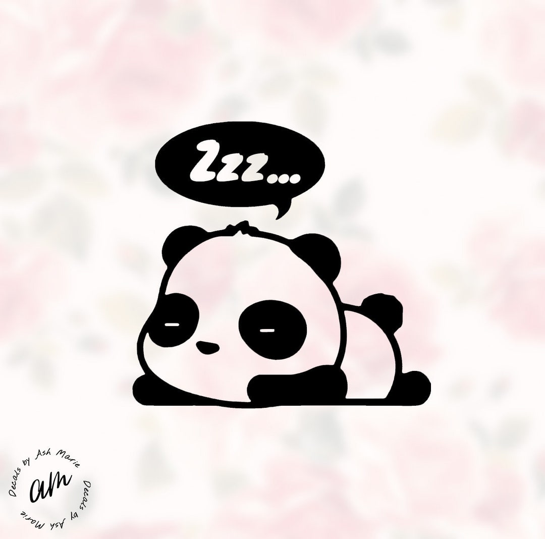 Sleepy Panda Bear Decal Sticker Cute Panda Decal Lazy Panda Decal