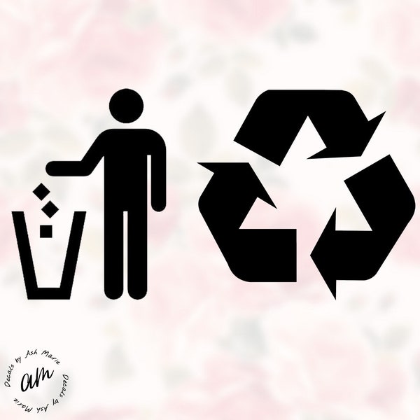 Recycling en Trash Indication Vinyl Stickers voor Blikjes Bakken Classroom Office Recycle Symbool Sticker