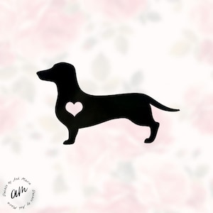 Dachshund Dog Vinyl Decal, Sticker, Weiner Dog Decal, Pet lover Decal, Car Window, Hotdog Decal, Laptop Decal, I Love My Dachshund Decal