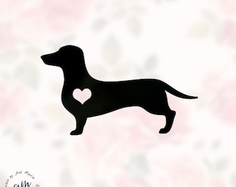 Dachshund Dog Vinyl Decal, Sticker, Weiner Dog Decal, Pet lover Decal, Car Window, Hotdog Decal, Laptop Decal, I Love My Dachshund Decal