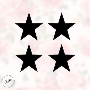 Star Decal Stickers Vinyl Die Cut Wall, Car Window Set of 4 Decals